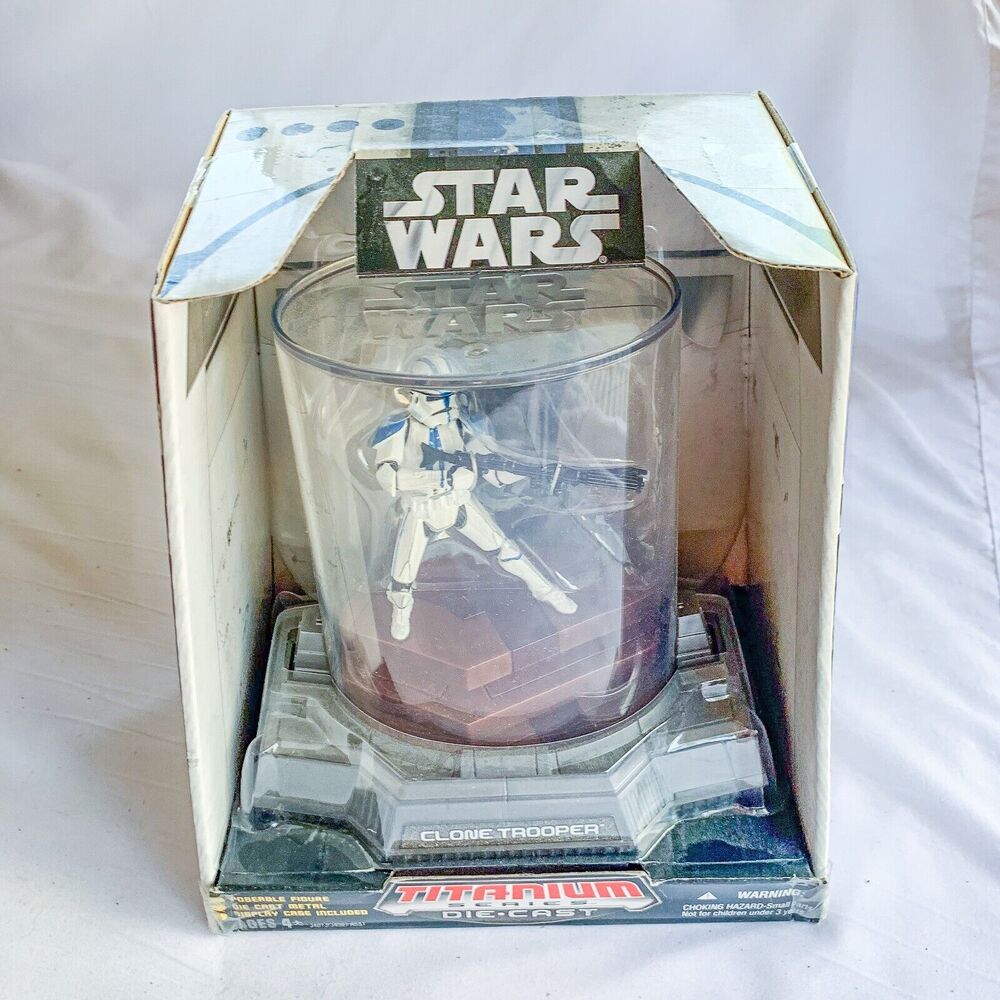 Star Wars Clone Trooper Figure Toy Titanium Series Diecast Micro Machines Hasbro